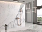 Mitigeur de douche or rose brossé offre un design épuré et moderne. Le flexible et le jet réglable vous permettent de cibler les zones à masser ou de vous détendre sous une pluie fine. GARANTIE 5 ANS, LIVRAISON OFFERTE 5 à 6 Jours